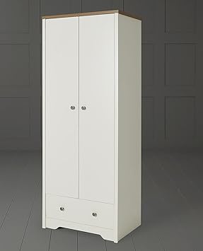 Tesco Somerton 1 Drawer 2 Door Double Wardrobe Ivory Oak