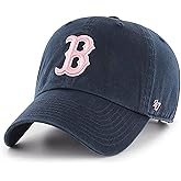 47 MLB Navy Pink Primary Logo Clean Up Adjustable Hat Cap, Adult One Size
