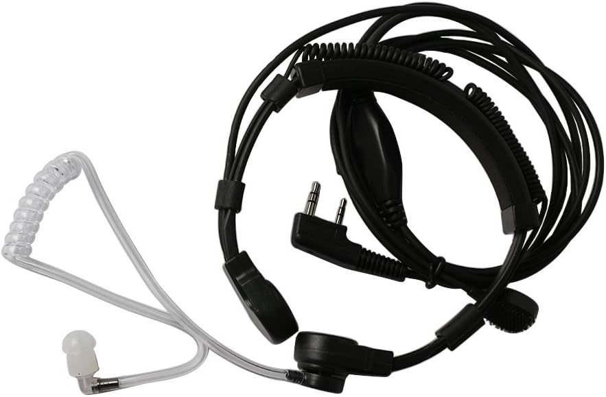 Xunbin 1 X Flexible Throat Mic Microphone Covert Acoustic Tube Earpiece Headset with Finger PTT for Kenwood Pro-Talk XLS TK Two Way Radio Walkie Talkie 2pin