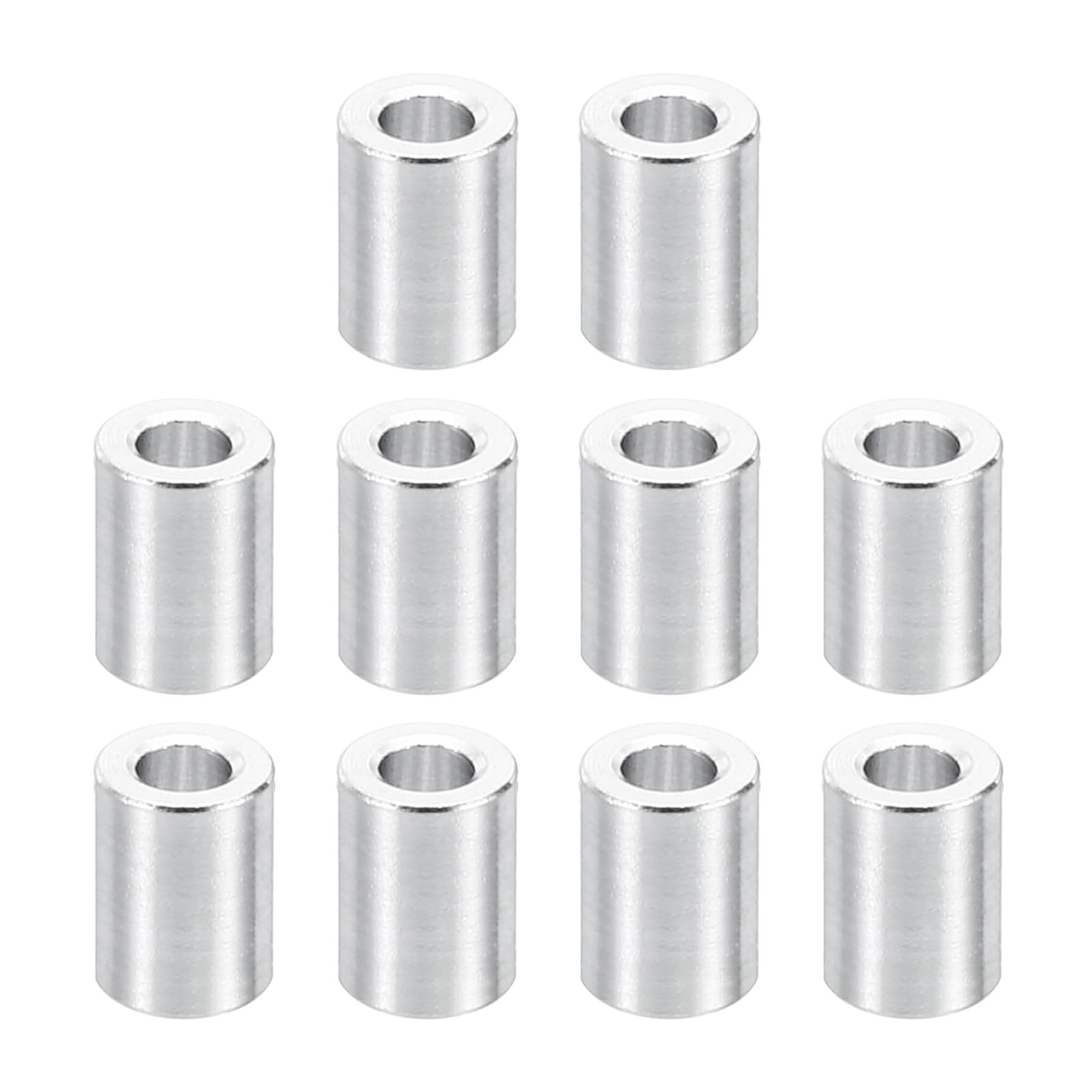 PATIKIL M2 Aluminum Spacers, 10 Pcs Metal Spacer Aluminum 2.1mm ID x 4mm OD x 6mm L Aluminum Spacer Screw Standoff Round for M2 Screw Bolts