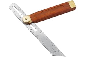 ECOMAID 9 Inch Sliding T Bevel Gauge Woodworking T Bevel Angle Finder, Stainless Steel T-Bevel Gauge Angle Finder with Hardwo