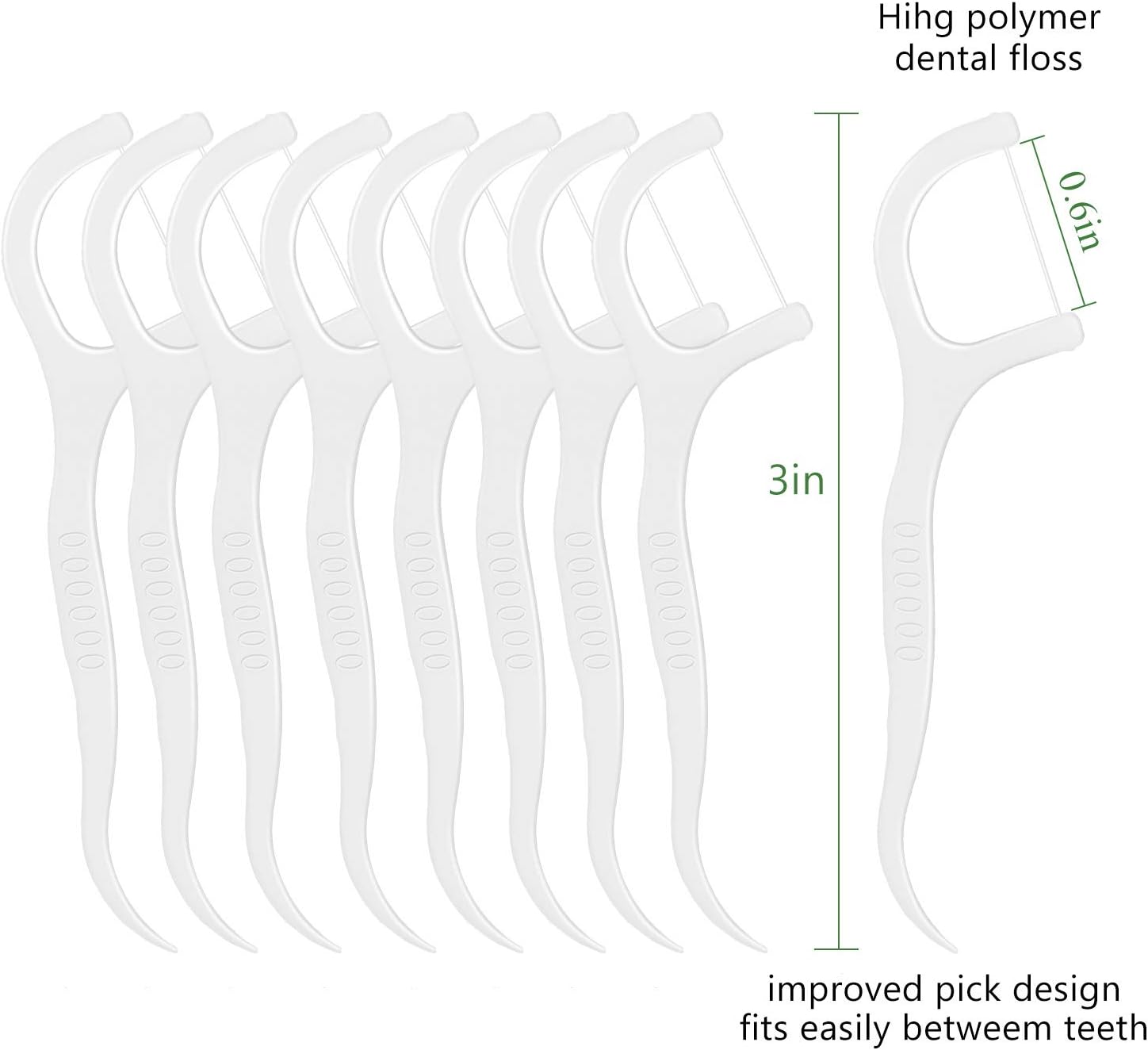400 Picks Dental Floss Picks, Triple Clean Floss Picks, Unflavored