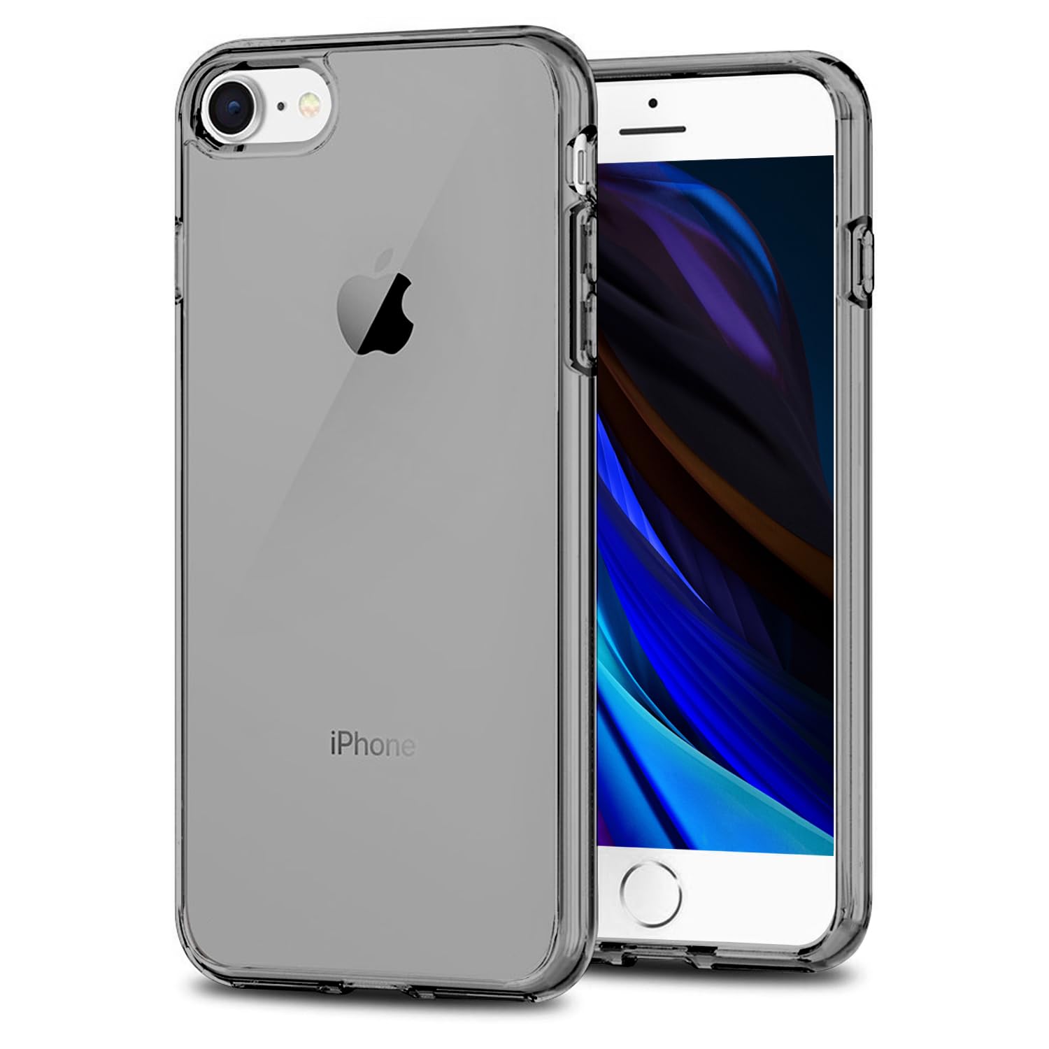 Photo 1 of TENOC Phone Case Compatible with iPhone SE (2nd 2020 and 3rd 2022 Generation) & iPhone 7 & iPhone 8, Gray Case Clear Shockproof Protective Bumper Slim Cover for 4.7 Inch