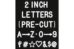BIG ROLE 2 Inch Letters for Letter Board Letters Only, Large White Plastic Letters for Felt Letter Board Signs Accessories Big Pre-cut Letters 2” for Changeable Message Board Letterboard Letters 186 Characters