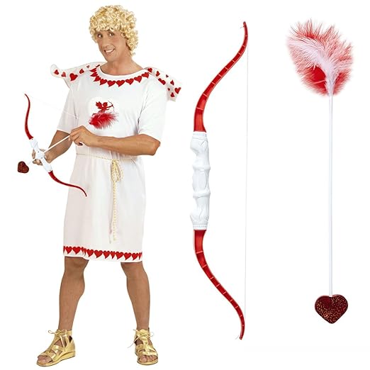 NET TOYS Armor Pfeil und Bogen Set Liebesbote Liebesgott Pfeilbogen Bogenschütze Zubehör Valentinstag JGA Kostüm Accessoire E