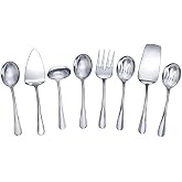 Mikasa Gourmet Basics Kaylee 8-Piece Serving Set 18/0 Stainless Steel | Complete Hostess Utensil Collection, Rust-Resistant Construction, Perfect for Buffets &amp; Dinners, Dishwasher Safe