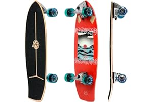 Flow Surf Skates Cruiser - 29"x10" 7-Ply North American Maple Deck, Carving Truck, Fully Assembled, Supports up to 275 lbs for Surf-Like Carving