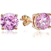 Sterling Silver Cubic Zirconia Round Stud Earrings