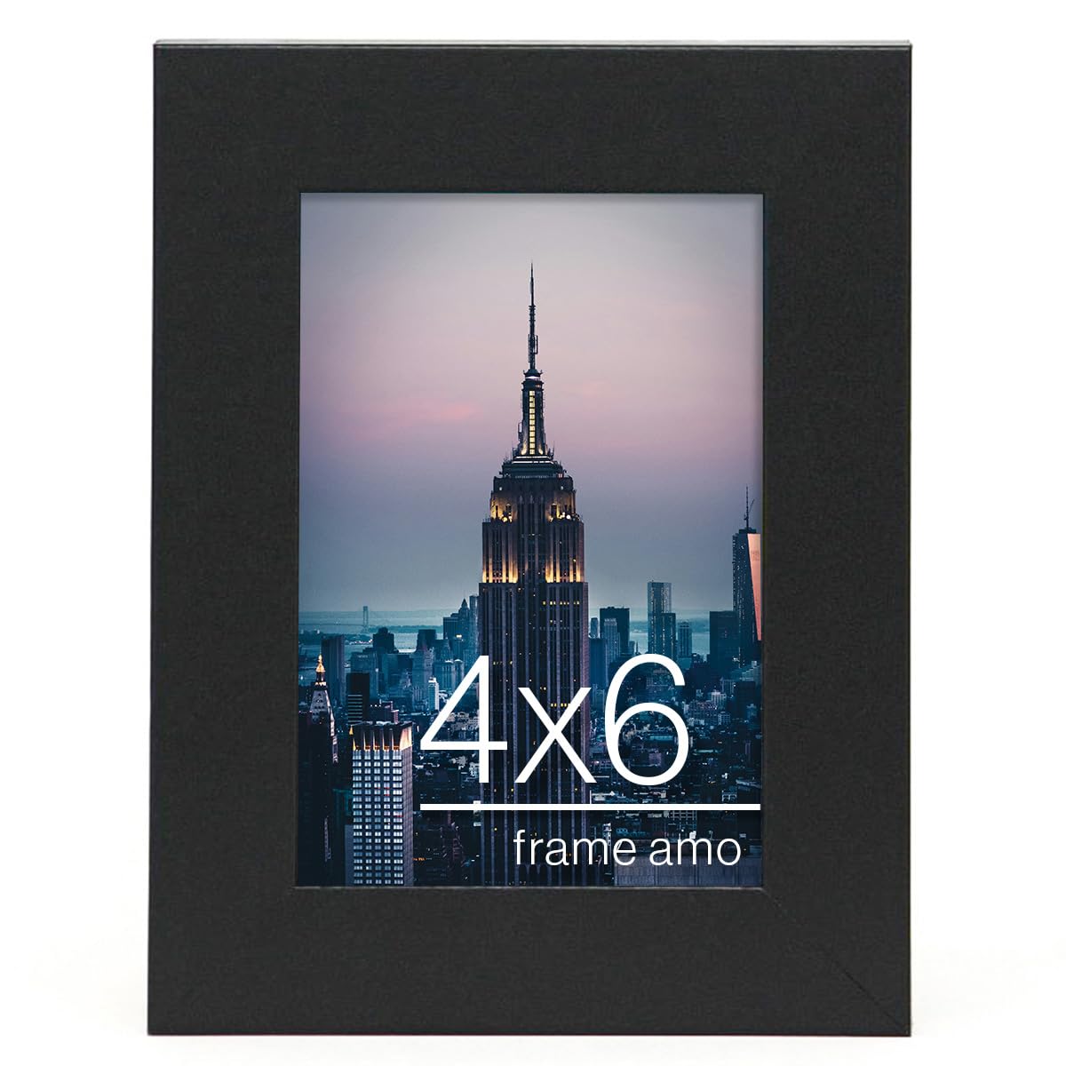 Photo 1 of Frame Amo 4x6 Black Modern Picture Frame, 1 inch Border, Acrylic Front, for Wall or Table