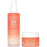 Pacifica Glow Baby Face Lotion & Eye Cream Set of 2 – Brightening Vitamin C Moisturizer + Depuffing Eye Cream with Caffeine & Hyaluronic Acid, Daily Hydration for Glowing Skin, 100% Vegan Clean Beauty