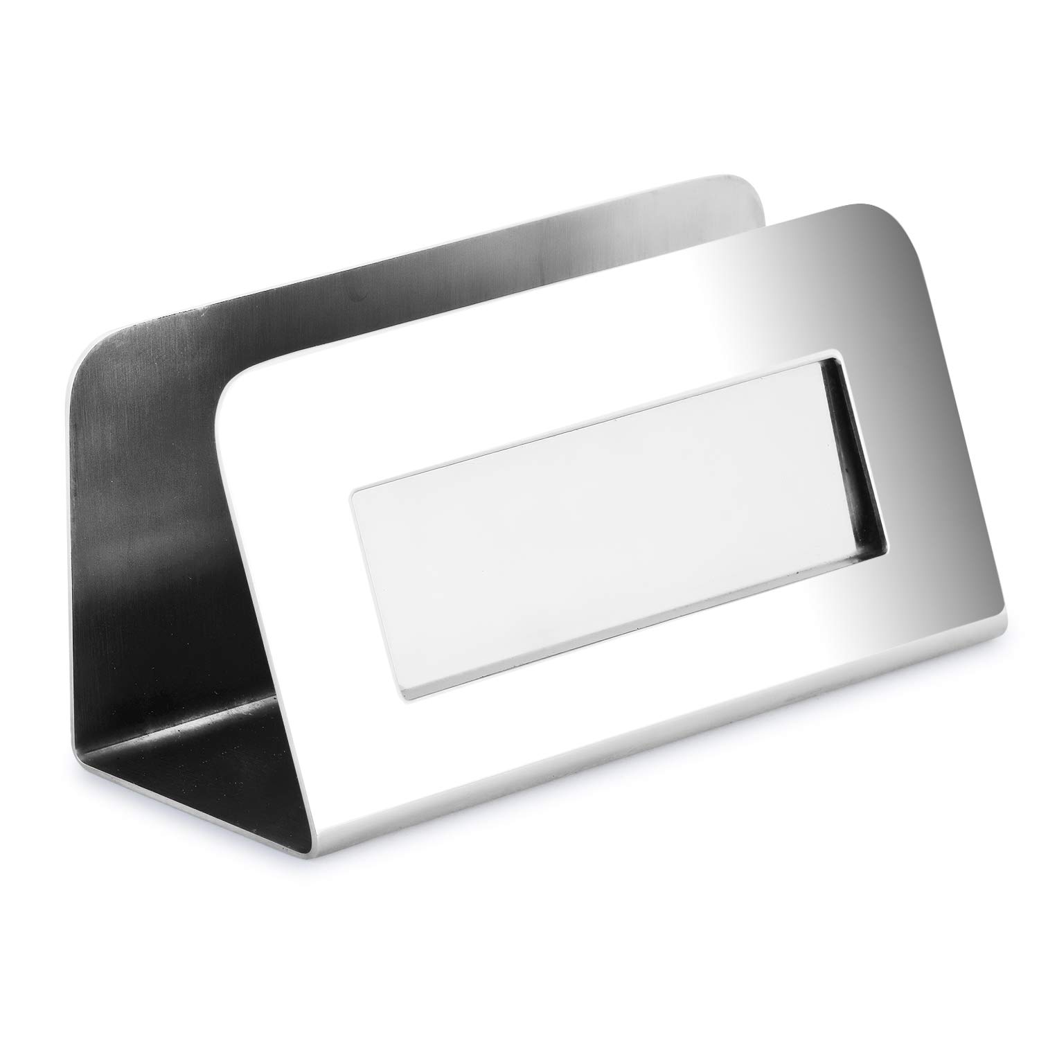 Zap Impex Stainless Steel Business Card Holder Stainless Steel Satin Finish Patented Luxury Desk Accessories Company Name Card Stand Case Office Organiser