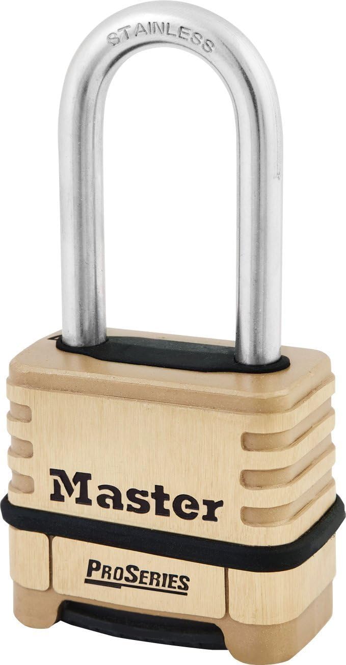 Master Lock 1175LHSS ProSeries Set Your Own Combination Lock, 2-1/4" Wide, Brass - - 