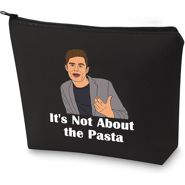 BLUPARK Make-up-Tasche 'It's Not About The Pasta' – 23,5x17 Cm, Polyester, Geschenk Für Frauen