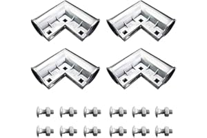 LYGCHII 4 Packs Aluminum Chain Link Fence Gate Corner,90 Degree Angle Aluminum Gate Corner, Gate Elbow for 1-3/8" x 1-3/8" Outdoor Diameter Pipe,Easy to Install on Gate