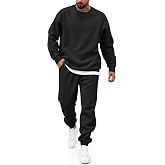 COOFANDY Men's Sweatsuit Set Fleece Crewneck Sweatshirt and Jogger Pants | Tracksuits 2 Piece Set, Fleece-Lined, Drawstring Waist Sweatpants, Ribbed Cuffs, Loungewear Sets For Fall and Winter