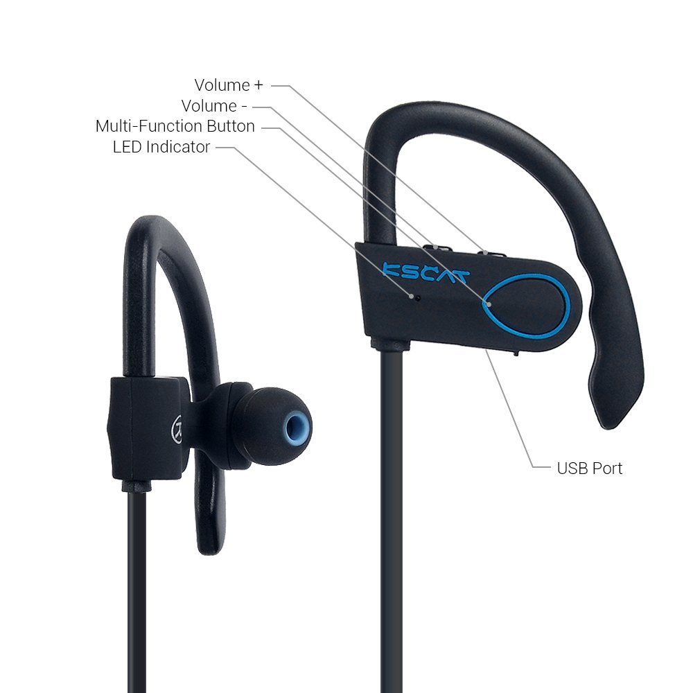 Bluetooth Kopfhörer 4.1 KSCAT BC 03 Ohrhörer Wireless Sport Earbuds Noise Cancelling Stereo Headset mit Mikrofon der Freisprechfunktion In-Ear-Kopfhörer für Handys iPhone iPad Laptops Smartphones