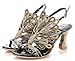 Honeystore Women's Rhinestone Peacock Handmade Wedding Sandals Black 10 B(M) US
