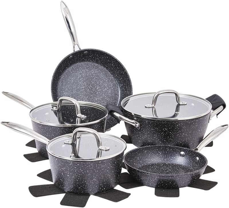JEETEE Kitchen Pots and Pans Set Nonstick Granite Cookware Set Pans for