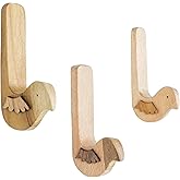 Indian Shelf Cute Bird Wood Wall Hooks -Decorative Adhesive Hooks for Hanging Keys, Jewelry & Cords - Renter-Friendly Damage-