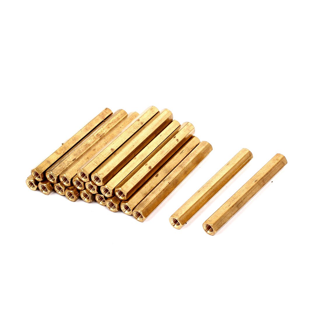 Sourcingmap M4x50mm Female Thread Insulated Brass Standoff Hexagonal Spacer 20pcs