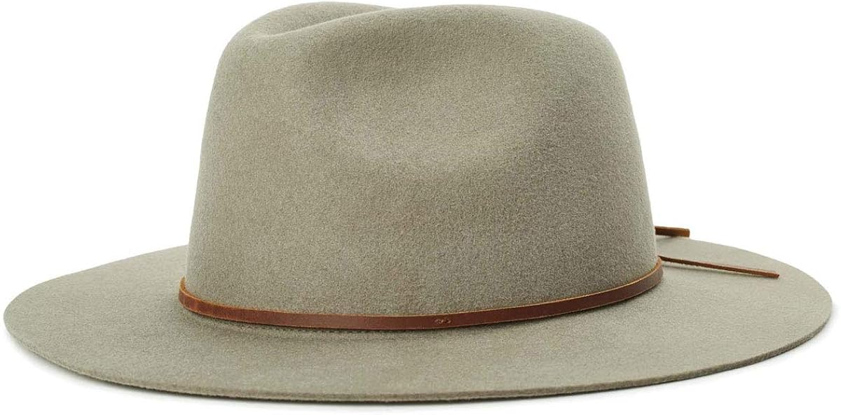Brixton Men's Wesley Medium Brim Felt Fedora Hat: Clothing