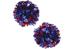 PUZINE 2pack/4pack 13" Cheerleading Metallic Foil & Plastic Ring Pom Poms Cheerleading Poms 100g