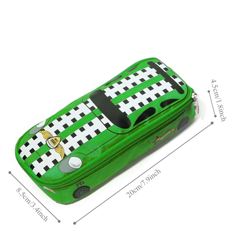 Big Capacity 3D Police Car Style Statonery Pencil Case Pen Box Pouch for Students Kids, Jeep(Green)