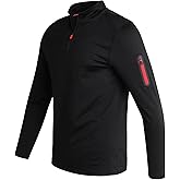 Spyder Mens Mock Neck Sweatshirt - 1/4 Zip Athletic Performance Quarter Zip Pullover Men Long Sleeve Workout Shirts for Men