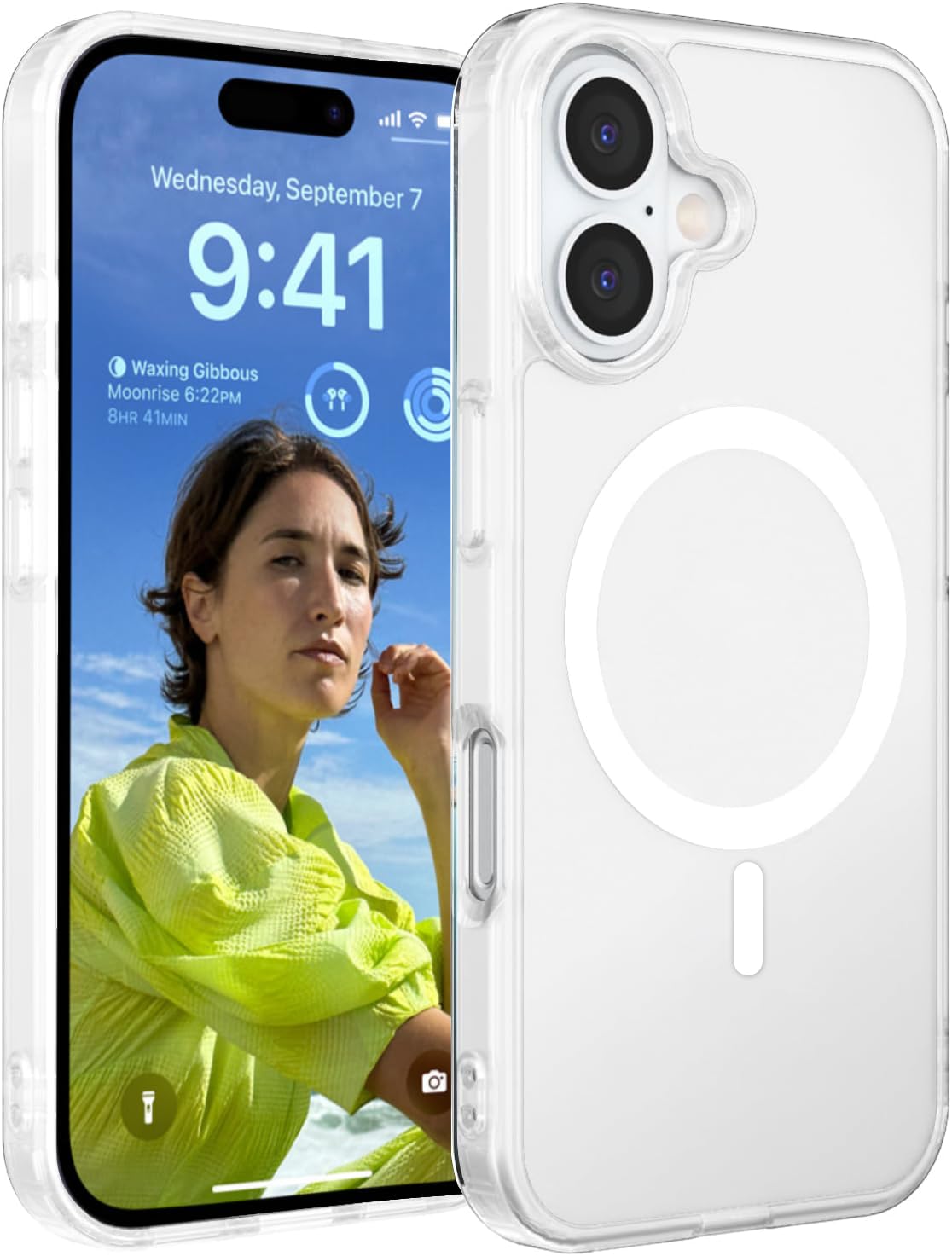 EKAM Magnetic Case for iPhone 16 Plus 6.7-Inch [Military Grade Drop Protection] Compatible with MagSafe Wireless Charging, Transparent Slim Fit Shockproof Phone Cover for iPhone 16 Plus