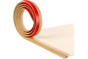 BNELL Carpet & Floor Edging Trim Strip,Self Adhesive-PVC Floor Transition Strip,Thresholds for Doorways with a Height Less Than 10 MM (20FT_Light Brown)