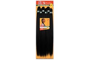 Sensationnel X-pression prestretched braiding hair – 6x braid 58 inch all kanekalon flame retardant synthetic braid for box braids and twists (1B OFFBLACK)