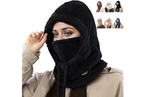 JUDUNA Winter Hood Ski Mask, 2025 New Winter Fleece Ski Mask for Women and Men, Windproof Warm Drawstring Face Cover Hat