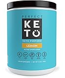 Perfect Keto Perform Pre-Workout for Ketosis | with BHB, MCT, BCAA, Creatine, L-Citrulline, Beta-Alanine, and Green Tea | Lemon Flavor