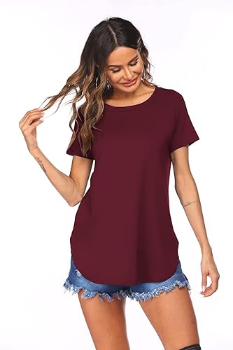 Newchoice Women's Clothing Tops Short Sleeve Casual Cotton Shirts