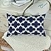 CaliTime Pack of 2 Soft Canvas Pillow Covers Cases for Couch Sofa Home Decor Modern Quatrefoil Accent Geometric 12 X 20 Inches Navy Blue