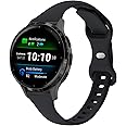 TUCOMO Slim Silicone Watch Bands Compatible with Garmin Venu 3S / Vivoactive 4S / Venu 2S / Vivomove 3S, 18mm Thin Soft Narrow Sport Replacement Wristband Straps for Garmin Forerunner 255s/265S