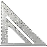 7 Inch Aluminum Rafter Square - Double-Sided Engraved Scales, Precision Carpentry Tool for Woodworking, Roof Pitch & Angle Ma