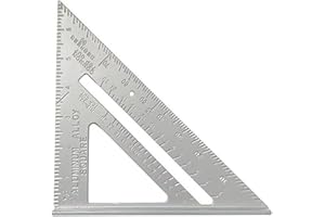 ALLWIN 7 Inch Aluminum Rafter Square - Double-Sided Engraved Scales, Precision Carpentry Tool for Woodworking, Roof Pitch & Angle Marking
