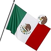 Mexico Flag 3x5 Feet for Outside - Heavy Duty Nylon, Sewn Stripes, Fade Proof, Longest Lasting - Mexican National Flag 3 X 5 FT with Brass Grommets Party Festival Indoor and Outdoor Decor