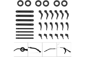 iGeyzoe 16 Pairs Eyeglasses Ear Grip Ear Hooks, Anti-Slip Holder Eyeglasses Stoppers Temple Tips Sleeve Retainer Eyewear Retainers Spectacle Stay For Eyeglasses, Sunglasses, Reading Glasses (Black)