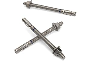 HROMIGRY 3/8" x 5" Concrete Anchors (12 Pack) 3/8 inch Wedge Anchors Bolts Stainless Steel