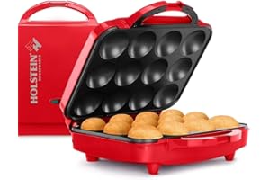 Holstein Housewares Cupcake Maker, Non-Stick Coating, Red - Makes 12 Full Size Cupcakes, Muffins, Cinnamon Buns, and much more for Birthdays, Holidays, Bake Sales or Special Occasions