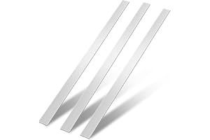 JUYO VONSAN 304 Stainless Steel Flat Bar 3 Pcs 38 x 1-1/2 inches, 1/8 inch Thick, Brushed Finish Strip Trim (3, Silver, 38'' Length-1/8 Thk-1.5" Width)