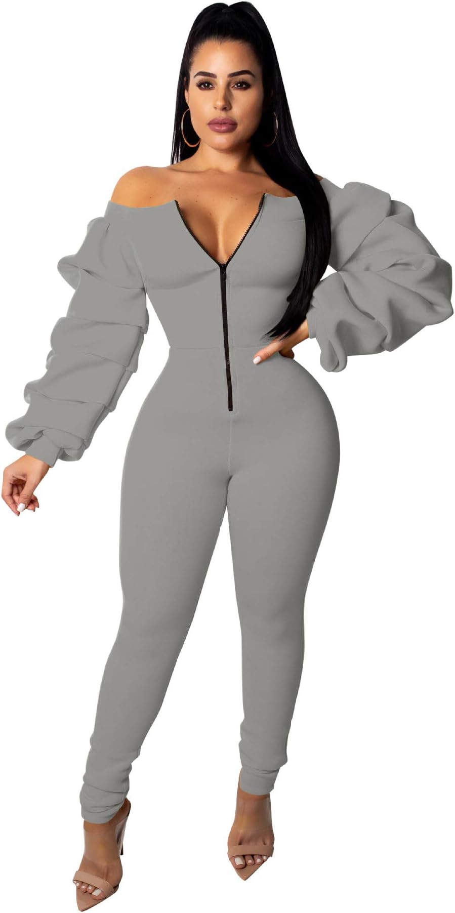 Women's Fashion 2 Piece Outfit Set Sexy Bodycon Jumpsuit Tube Top Party Clubwear Romper Pants with Belt