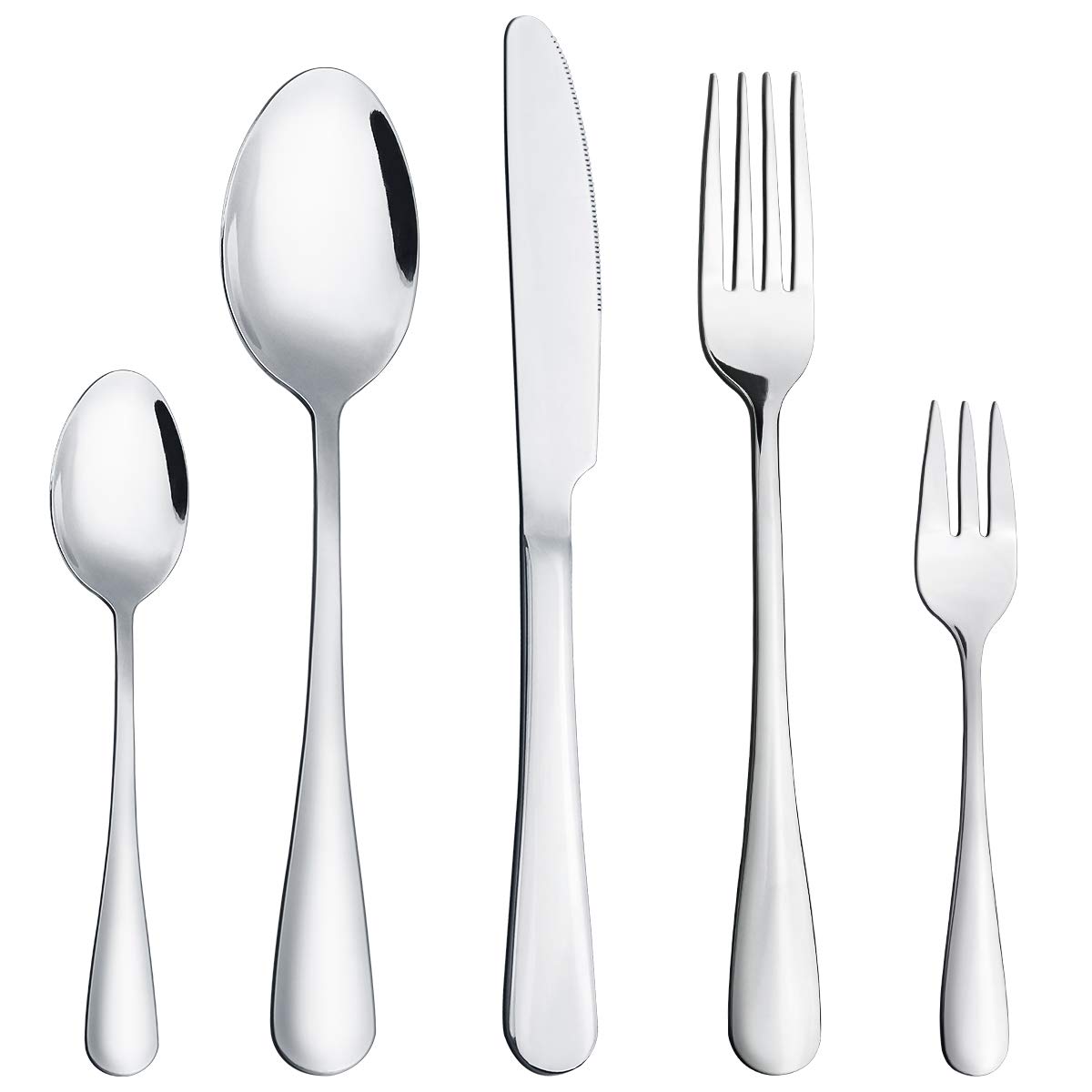 Hippih Food Grade Stainless Steel Flatware 20 Piece Anti-Scald Metal Cutlery Set