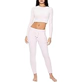 Forever 21 Womens Fuzzy Sweater-Knit Joggers