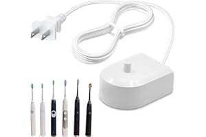 Mdforme Replacement Charger Base HX6100 for Philips Sonicare Kids/Protective Clean 4100 5100 5300 6100 6500 2100 1100/ ExpertClean 7300 Series/ HX6100/ HX3000/ HX6000/ HX8000/ HX9000 Power Cord