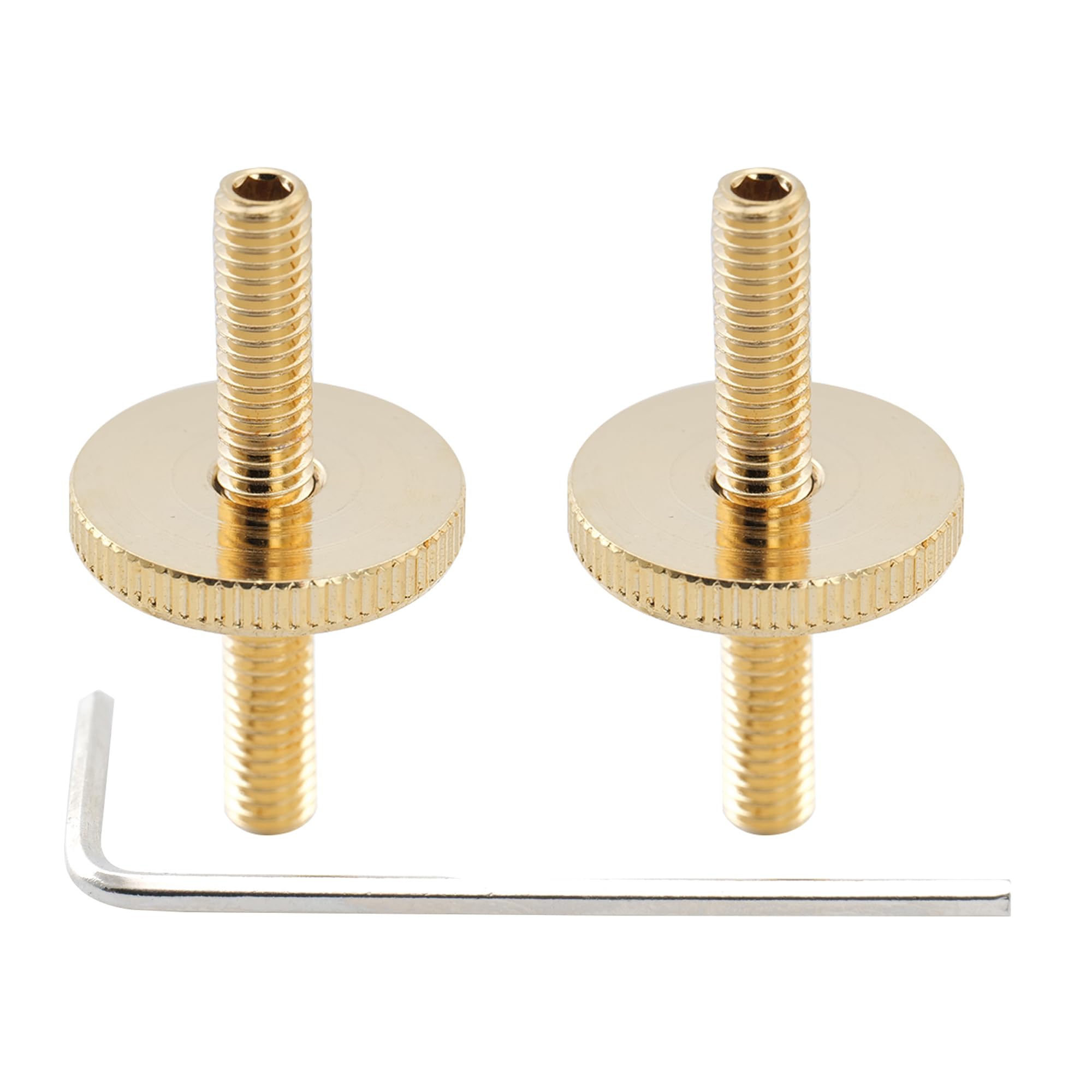 Musiclily Pro Metric Sized M4 ABR-1 Tune-o-matic Bridge Posts and Thumbwheels for Epiphone Les Paul Style Guitar, Gold (Set of 2)