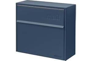 ADOORN Wall Mount Mailbox - Small, Anti-Theft Locking Mailbox, Weatherproof Mailboxes for Outside The House, 13.5" H x 15" L x 5.5" D (Navy)