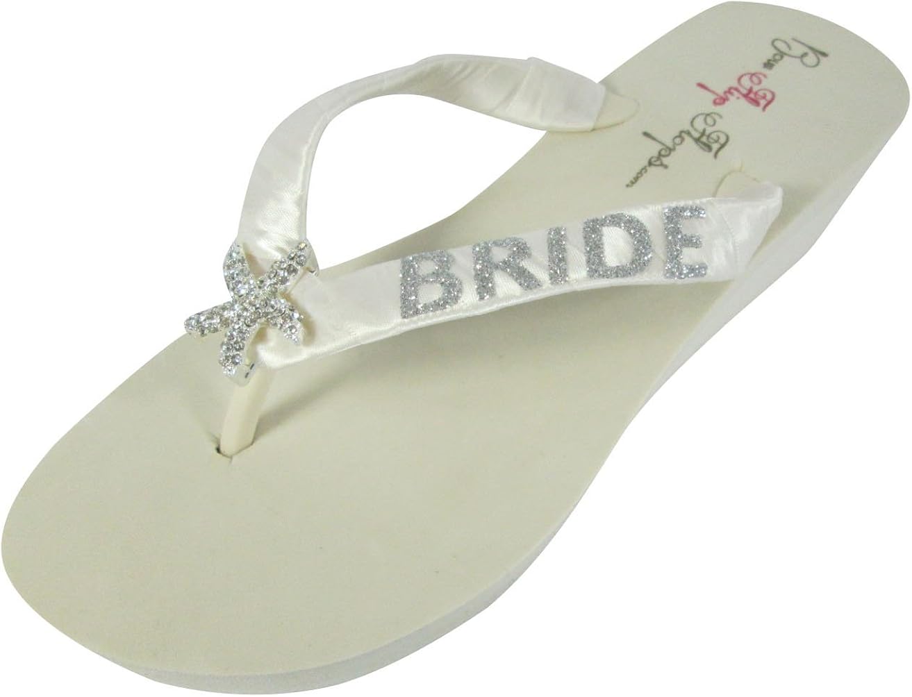 white platform flip flops wedding